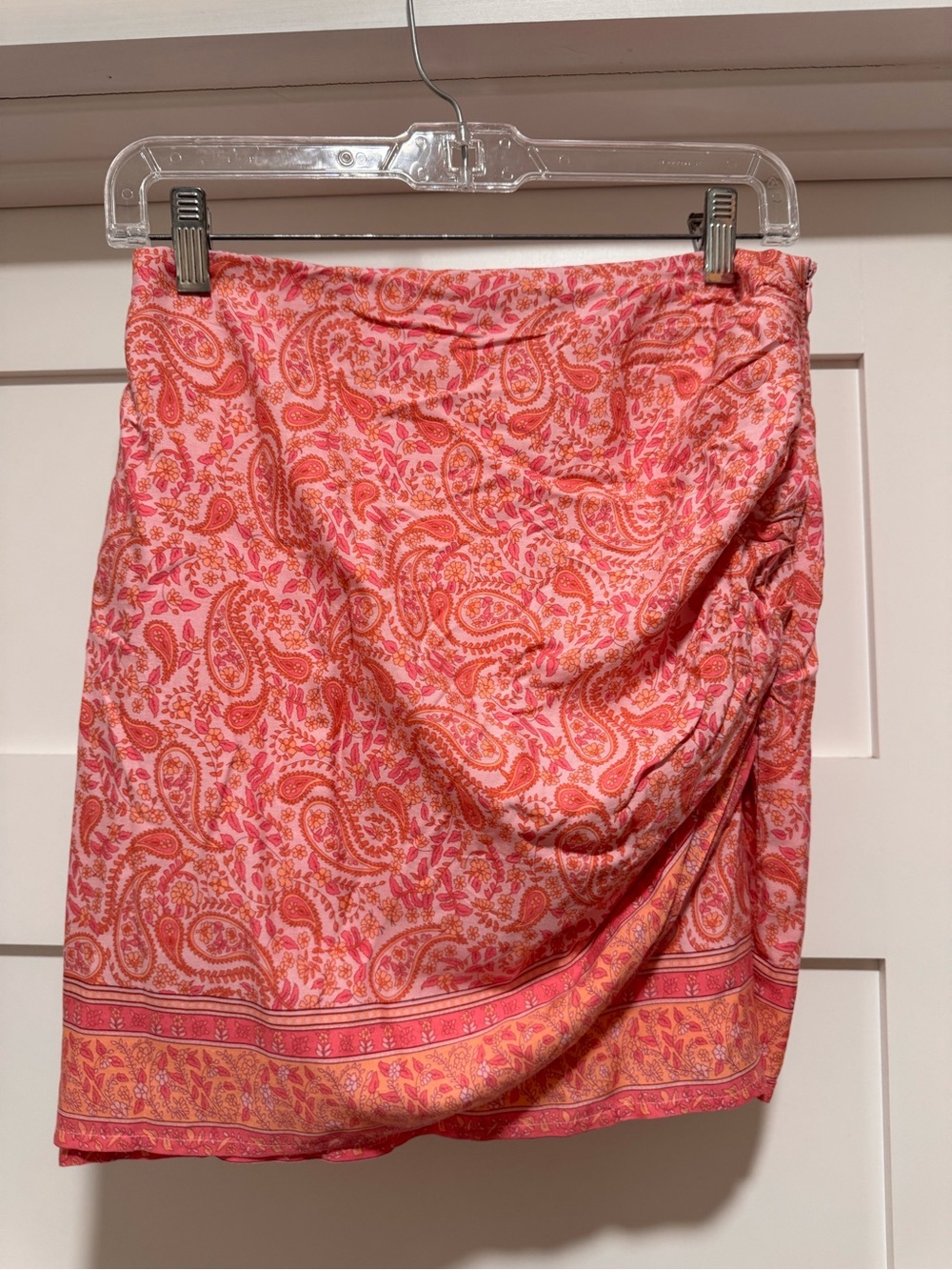 Vici Pink and Orange Paisley Mini Skirt